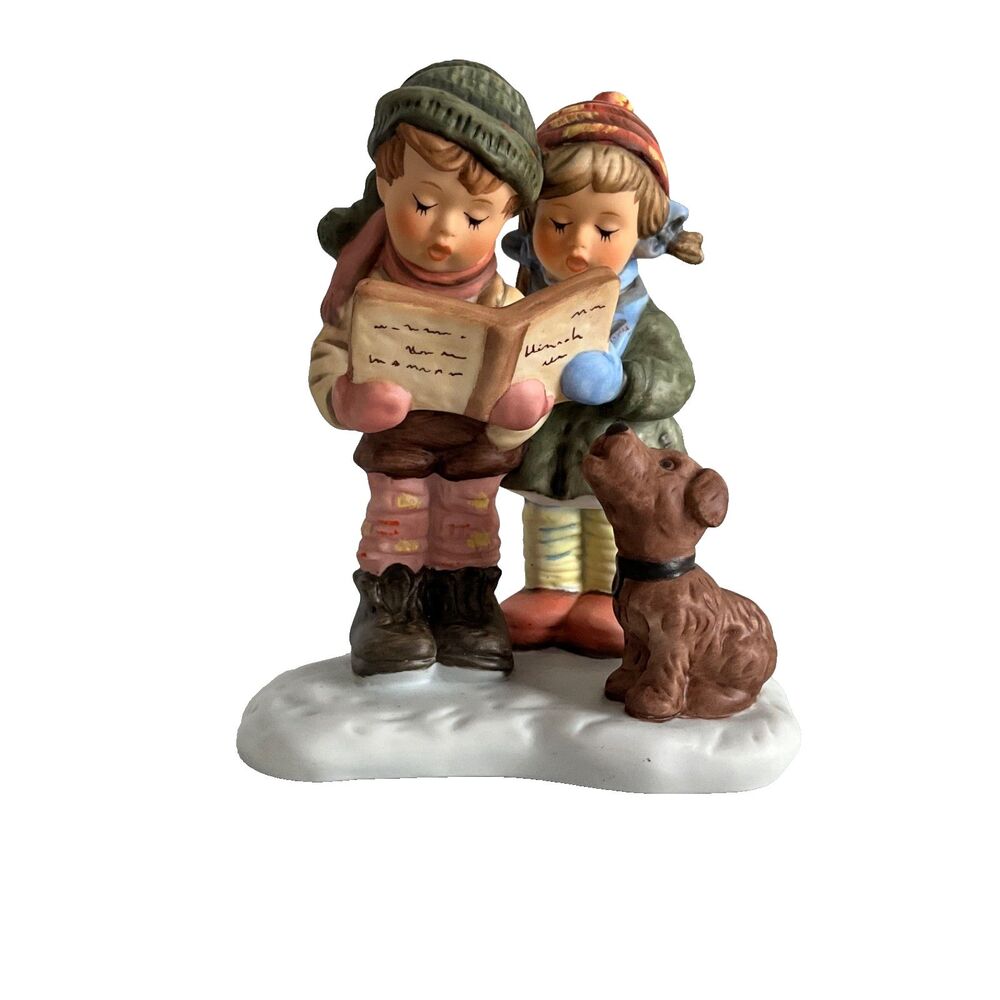 Goebel Holiday Harmony Winter Carolers Figurine Girl Boy & Puppy Christmas Decor